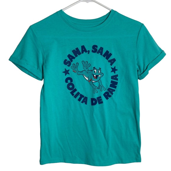 Latino Heritage Month Shirt Womens Medium Green Mexican Frog Graphic Tee - Picture 6 of 6